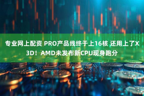 专业网上配资 PRO产品线终于上16核 还用上了X3D！AMD未发布新CPU现身跑分